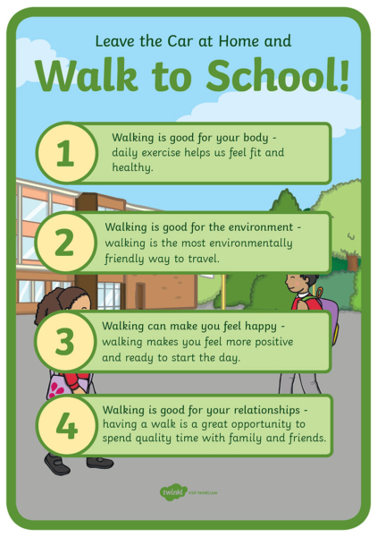A Walk to School poster, created by Twinkl