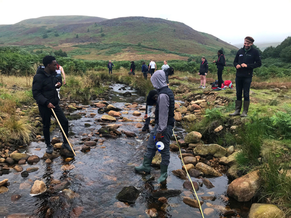 Students during a fieldtrip to the Peak District in September 2022