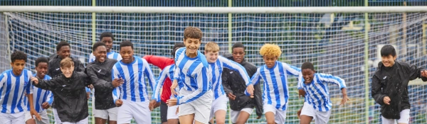 Students playing football