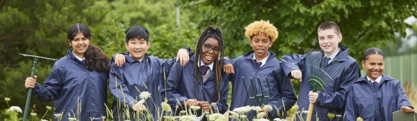 Students engaging in a horticulture project