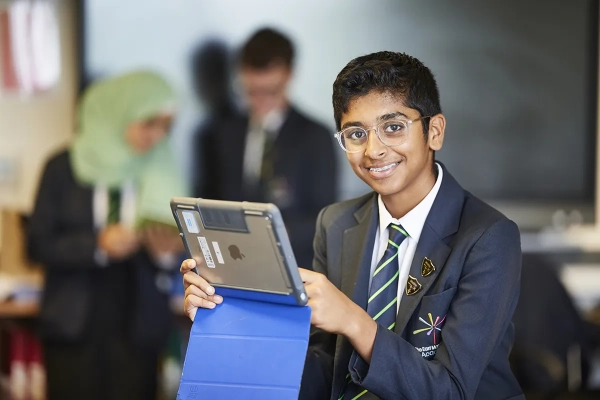 Student using an iPad