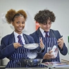 Students during a food technology lesson