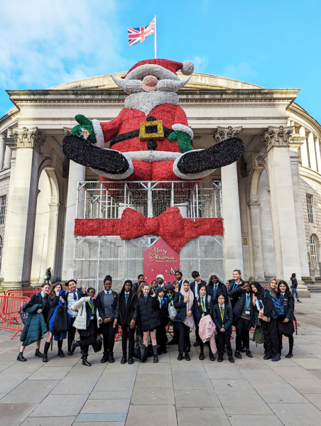 Year 7 students at Manchester Central Library in December 2023