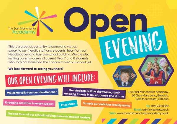 Open Evening 2024 poster